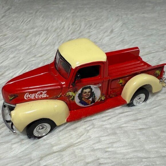 Vintage Coca-Cola x Mattel Matchbox Metal Red Yellow 1940 Ford Pick Up Truck - Picture 2 of 14